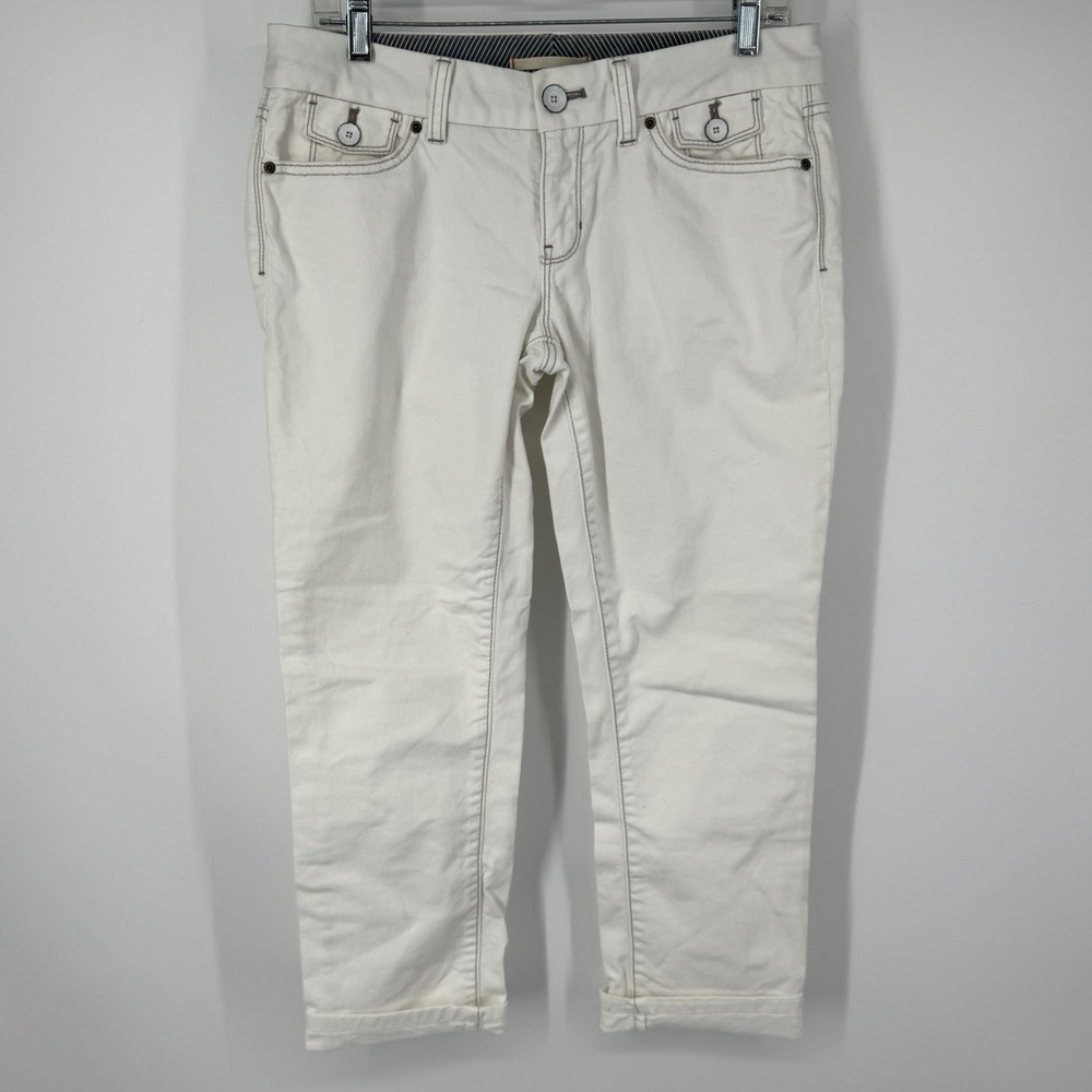 Women's Size 8 White Gap Jeans Limited Edition Straight Leg Low Rise Cropped Y2K